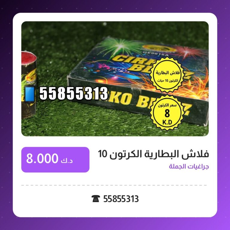 فلاش البطارية الكرتون 10 حبات: السعر والمواصفات الكاملة